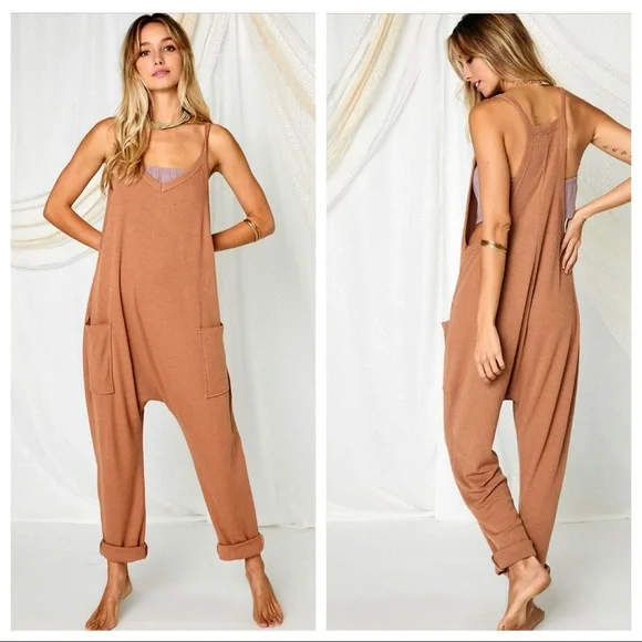 Boho Solid Harem Jumpsuit - Picture 1 of 5